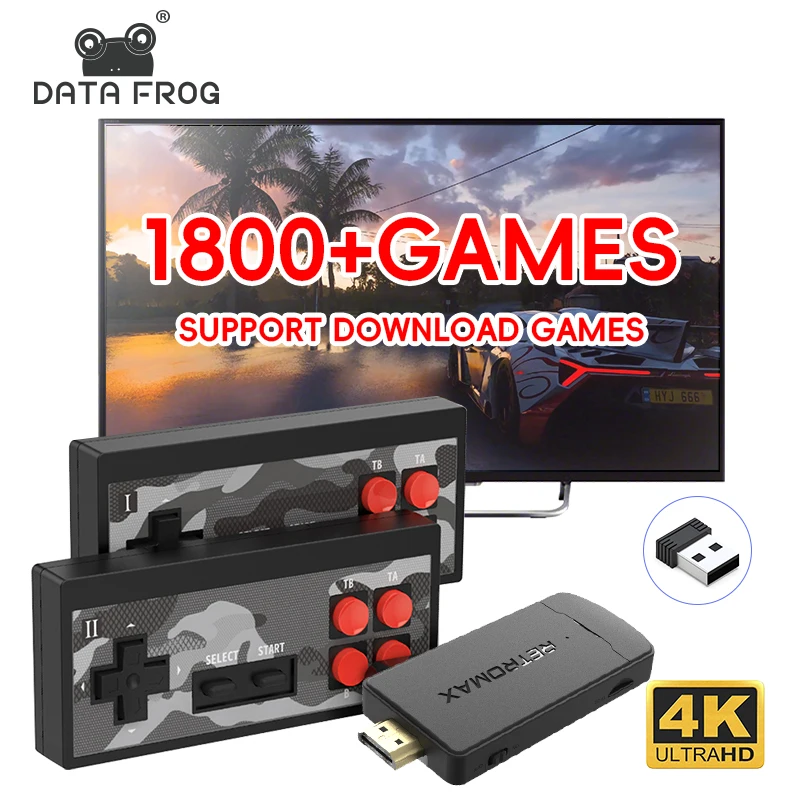 Gaming Console Old School - DATA FROG Portable Wireless Game Stick,