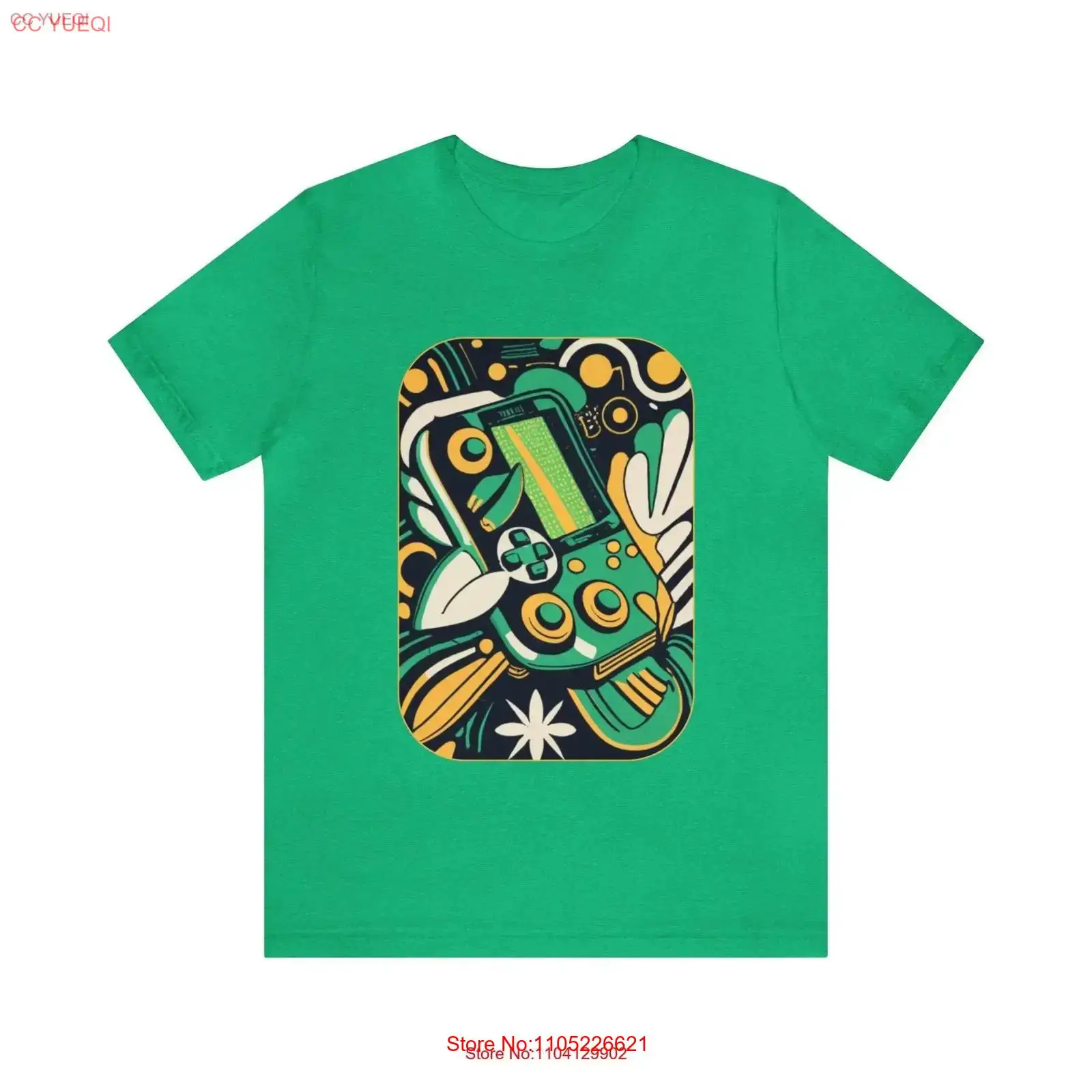 Gaming Console Old School - Leafy Green Jersey T Shirt retro