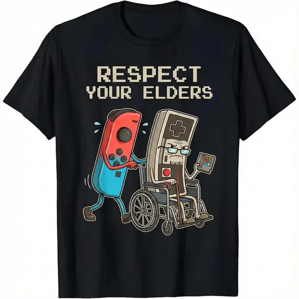 Gaming Console Old School - Funny Retro Gamer Graphic T-Shirt Soft